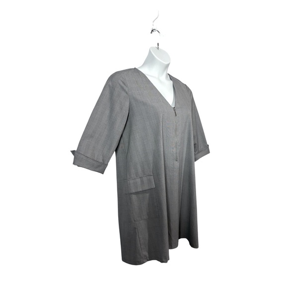 Zara, Checked Dress With Zipper And Pockets, Large, Gray - Picture 5 of 7